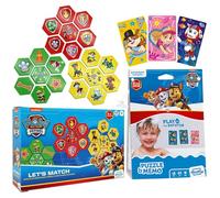 Toptoys2u Bargain Bundles Paw-Patrol Educational Puzzle Bundle for Kids - Let's Match Puzzle Pack & Bath Time 2-in-1 Memory Card Game - Twin Pack