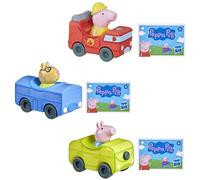 Toptoys2u Bargain Bundles Peppa Pig - Little Buggies Character Play Vehicle Sets - Mummy Pig in Fire Engine, George in Yellow Car & Pedro Pony in Blue Car - Set 1