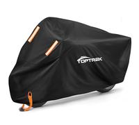 toptrek Motorbike Cover, 210D Oxford XXL Motorcycle Cover Waterproof with Orange Lock Holes and Windproof Buckles, Dustproof UV Protection Scooter Moped Cover for Motorbikes (96.5 x 41 x 50inch)