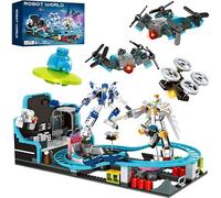 Toptrend Space Roller Coaster Toy, 1293pcs Robot STEM Building Toys Coaster Set for Kids 6-7 8-12 8-14, Creative Engineering Christmas Stockings Stuffers Gifts for 6 7 8 9 10 11 12 13 14 Year Old Boys