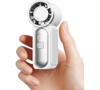 TopTrend1 Portable Handheld Mini Micro Pocket Sized Fan, 6 Speeds, High Velocity 16900 RPM For Powerful Cooling, LED Display Personal Fan, USB Rechargeable, Summer Heatwave Essential (White)