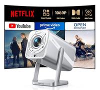 TOPTRO Projector 4K【Compatible with Netflix & DoIby Audio】Smart Projector with 360° Adjustable Stand, FHD 1080P WiFi 6 Bluetooth, Auto Focus & Keystone, 50% Zoom Home Cinema TV Projectors for Bedroom