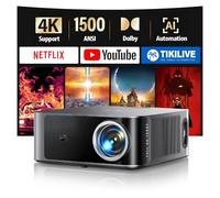 TOPTRO X9 4K Smart Home Projector, 1500 ANSI High Brightness, Compatible with Netflix, 2 * 18W Surroun Dolby Audio, ARC, FHD 1080P HDR10, Auto Focus, Keystone, WiFi 6 Bluetooth Home Cinema Projector