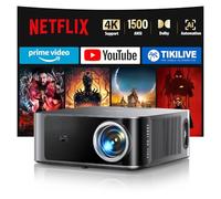 【NetfIix Officially & 36W DoIby Audio】Projector, 1200ANSI High-Brightness Smart Projectors FHD 1080P 4K Support AI Auto Focus & Correction, Two-Way Bluetooth WiFi 6, Home Cinema Projectors for Bedroom