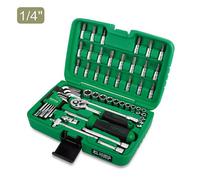 Toptul 1/4 Inch Drive Flank Socket And Hex Key Kit 51 Pieces Metric Gcai5102