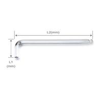 Toptul 1.5mm Ball End Hex Key Wrench Steel Metric L-Shaped Extra Long Agbe1E09