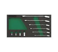 Toptul 10 Pc Pro-Series Reversible Ratchet Combination Wrench Set Gva1017