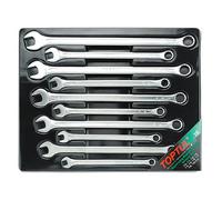Toptul 10Pcs 15 Degree Offset Extra Long Combination Wrench Set Metric Satin Gaaf1008