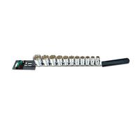 Toptul 11 Piece 1/2 Inch Drive 12Pt Socket Rail Set Sae Mirror Polished Gbaq1102