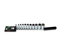 Toptul 11 Piece 3/8 Inch Drive 12Pt Deep Socket Rail Set Sae Mirror Polished