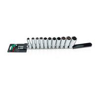 Toptul 12-Point Deep Socket Rail Set 11Pc 1/2 Inch Drive Metric 10-22mm Gaaq1105