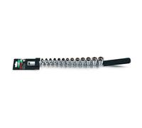Toptul 12-Point Socket Rail Set 13Pc 3/8 Inch Drive Metric 7-21mm Chrome Gaaq1312