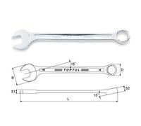 Toptul 12mm 15 Degree Offset Super-Torque Combination Wrench Metric Box Tool Aaew1212