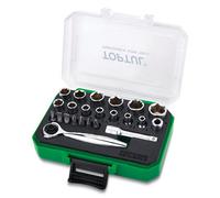 Toptul 23 Piece 1/4 Inch Drive Mini Ratchet Socket & Bit Set Quick Change Gabw2301