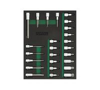 Toptul 25 Piece 1/2 Inch Drive Bit Socket Set Satin Chrome Finished Gvb2503