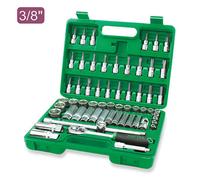 Toptul 3/8 Inch Drive Flank Socket Set 60 Pieces Metric Robust Tools Gcai6001