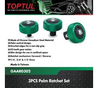 Toptul 3 Piece Palm Ratchet Set 1/4,3/8, 1/2in Reversible Quick Release GAAR0302