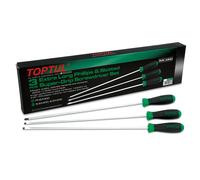 Toptul 3 Piece Super Grip Extra Long Slotted & Phillips Screwdriver Set GAAE0306