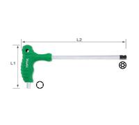 Toptul 4mm L-Type Two Way Ball Point & Hex Key Wrench Chrome-Plated Agca0415