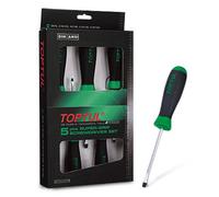 Toptul 5 Pc Slotted Anti-Slip Screwdriver Set 3.0-6.5 mm Super-Grip Gaae0503
