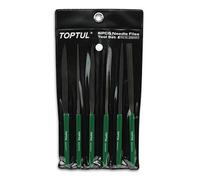 Toptul 6Pcs Needle File Set 160mm Length 4mm Diameter Precision Files Gnba0601