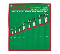 Toptul 75 Degree Offset Double Ring Wrench Set Pouch Bag Green Satin Chrome Finished