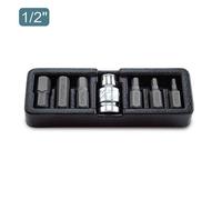 Toptul 7Pc 1/2In Drive Hex Bit Socket Set Chrome Vanadium Steel Gaat0707