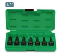 Toptul 7Pcs 1/2 Inch Star Drive Torx Impact Socket Set Garage Tool Cr-Mo Gdai0701