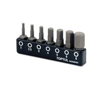 Toptul 7Pcs 1/4 Inch Hex Screwdriver Insert Bit Set 2mm - 8mm Crv Steel Gaav0701