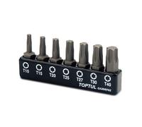 Toptul 7Pcs 1/4 Inch Star Screwdriver Bit Set T10 To T40 Zinc Finish Gaav0702