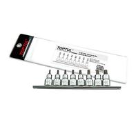 Toptul 8 Pc 1/2 Inch Drive Pentacle Bit Socket Set T20-T55 Chrome Gaag0806