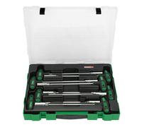 Toptul 8 Piece Hex Nut Driver T-Handle Set Satin Chrome Finished Gzc0802