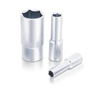 Toptul 9mm 6Pt Deep Standard Socket Bit 3/8 Inch Square Drive Head Knurled Baee1209