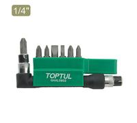 Toptul Bit Set 8Pc 1/4 Inch Drive Phillips Slotted Pozi 30mm Vanadium Gaal0802