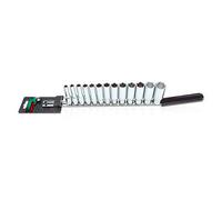Toptul Deep Socket Rail Set 13Pc 3/8 Inch Drive 6-Point Metric 7-21mm Gaaq1311