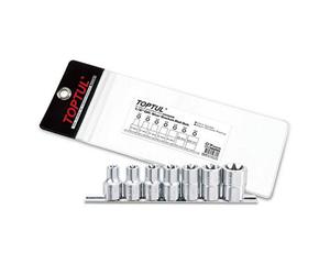 Toptul E-Profile Star Socket Rail Set 7Pc 1/2 Inch Drive E10-E24 Chrome Gaag0704