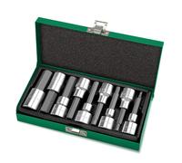 Toptul Long Hex Bit Socket Set 1/2 Inch Drive 9 Pc Chrome Vanadium 4-17 mm Gaad0905