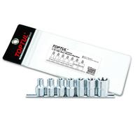 Toptul E-Profile Star Socket Rail Set 7Pc 1/2 Inch Drive E10-E24 Chrome Gaag0704