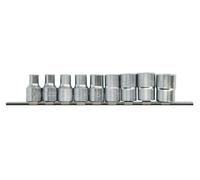 Toptul Star Socket Set 9Pc 1/2 Inch Drive E-Profile Chrome Vanadium Steel Gaag0901
