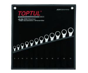 TOPTUL GPAQ1202 Ratchet Ring Open-ended Spanner Set