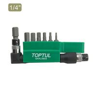 Toptul Hex Bit Set 8Pc 1/4 Inch Drive Metric 2-8mm Chrome Vanadium Steel Gaal0803