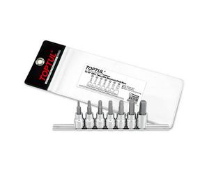 Toptul Hex Bit Socket Set 7Pc 3/8 Inch Drive Metric 3-10mm Chrome Vanadium Gaag0702