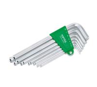 Toptul Long Ball Point Hex Key Wrench Set 7 Pc Sizes 2.5-10 mm Gaal0704