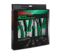 Toptul Mixed Pliers Set 7 Inch Combination 7 Inch Diagonal 8 Inch Long-Nose 10 Inch 4Pc Gaae0402