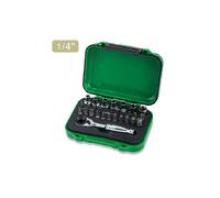 Toptul Pro 30 Piece 1/4in Drive 60T Mini Bit Ratchet & Socket +Bit Set GABW3001