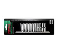 Toptul Professional 10 Piece 1/4in Drive 12 Point SAE Deep Socket Set GBAR1001