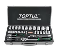 Toptul Professional 34 Piece 1/4in & 1/2in Drive Metric Socket Set GCAD3402