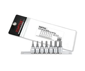 Toptul Professional 7 Piece 3/8in Drive Hex Bit Socket Set 1/8 - 3/8in GBAG0702