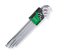 Toptul Professional 9 Piece X-L Type Ball Hex Key Wrench Set Metric 1.5mm - 10mm