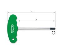 Toptul Sliding T-Type Hex Key Wrench 4mm Metric 3-Way Handle 150mm Long Agai0419